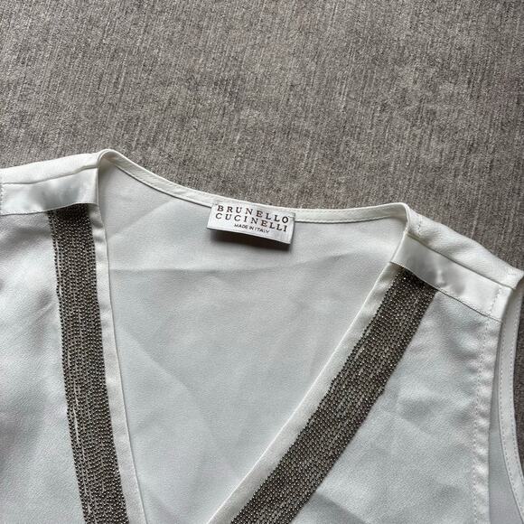 Brunello Cucinelli Sleeveless Blouse Top - Picture 2 of 4